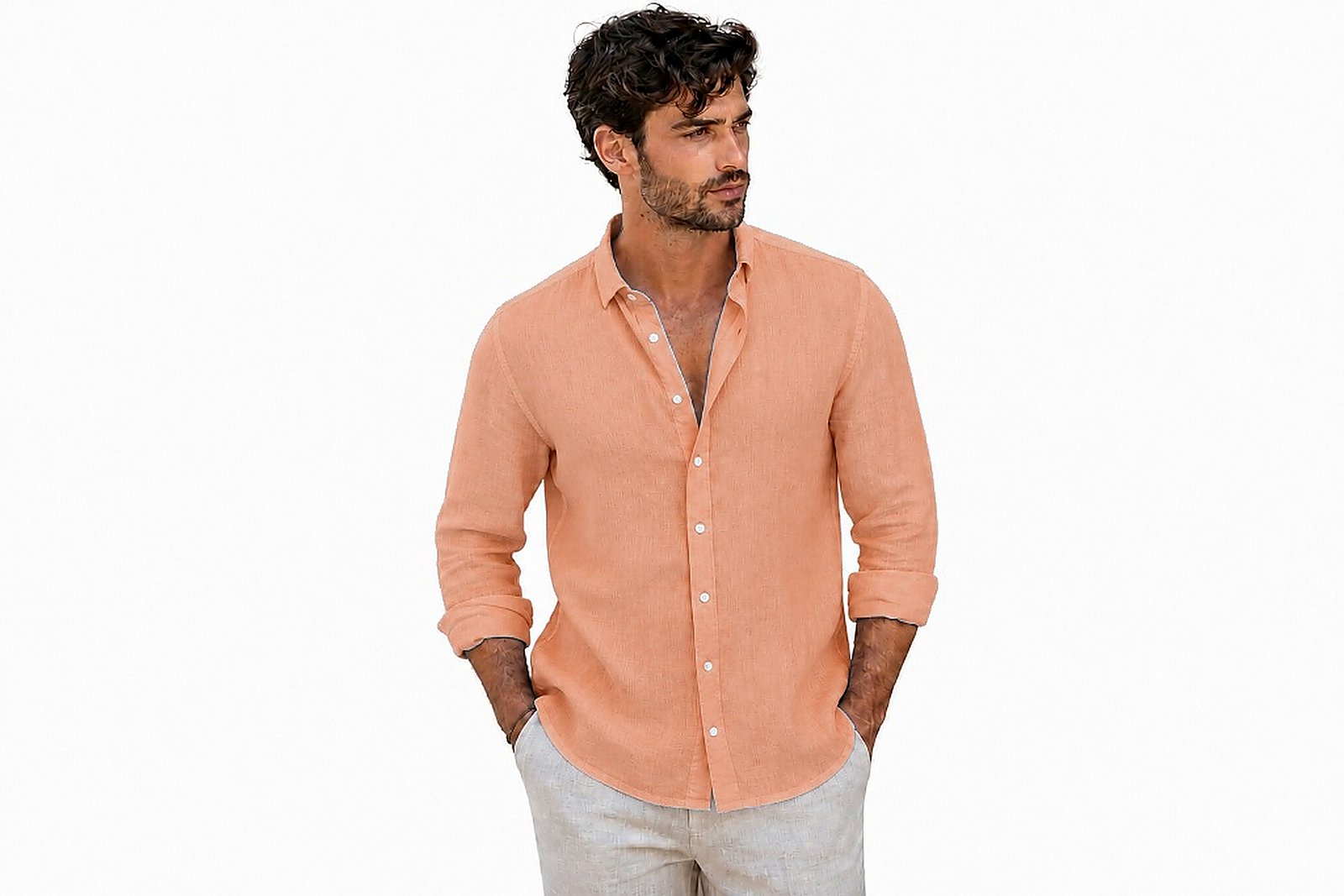 Pure 60 Lea Linen Shirt - Warm Terracotta